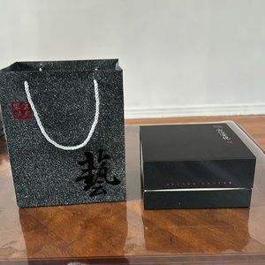 Chinese tea set with certificate and brush